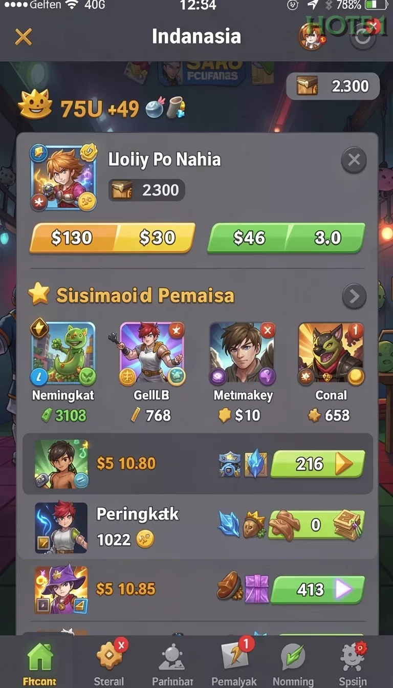 Cuplikan layar BOSMENANG — aktivitas